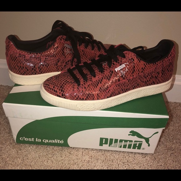 puma clyde red snake